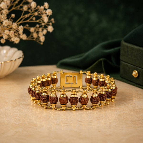 Gold Plated Modern Rudraksha Bracele