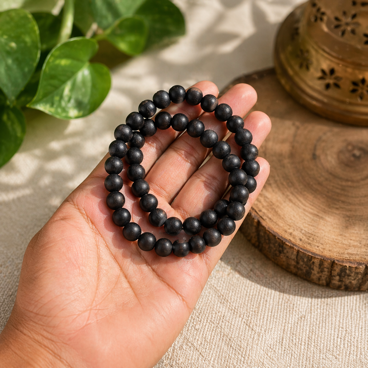 Star quality Natural Black tourmaline bracelet 8mm