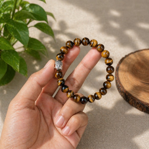 Aaa quality  Natural tiger eye budha bracelet 8mm