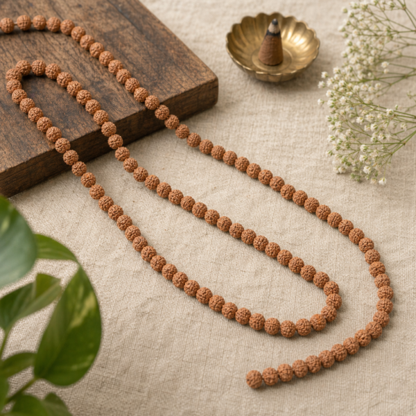 Buy 5 Mukhi White Knotted Pahtariya Rudraksha Mala