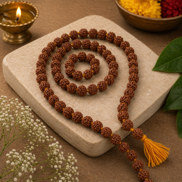 Nepali 5 Mukhi Rudraksha Kantha Mala Lab Certified