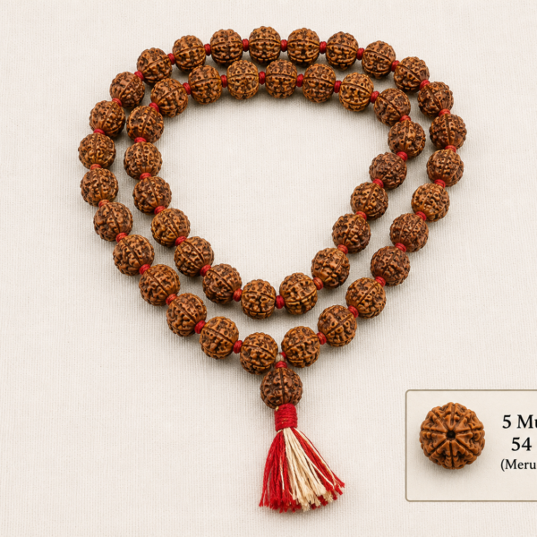 Shop Online 5 Mukhi Rudraksha Kantha Mala 54 Beads
